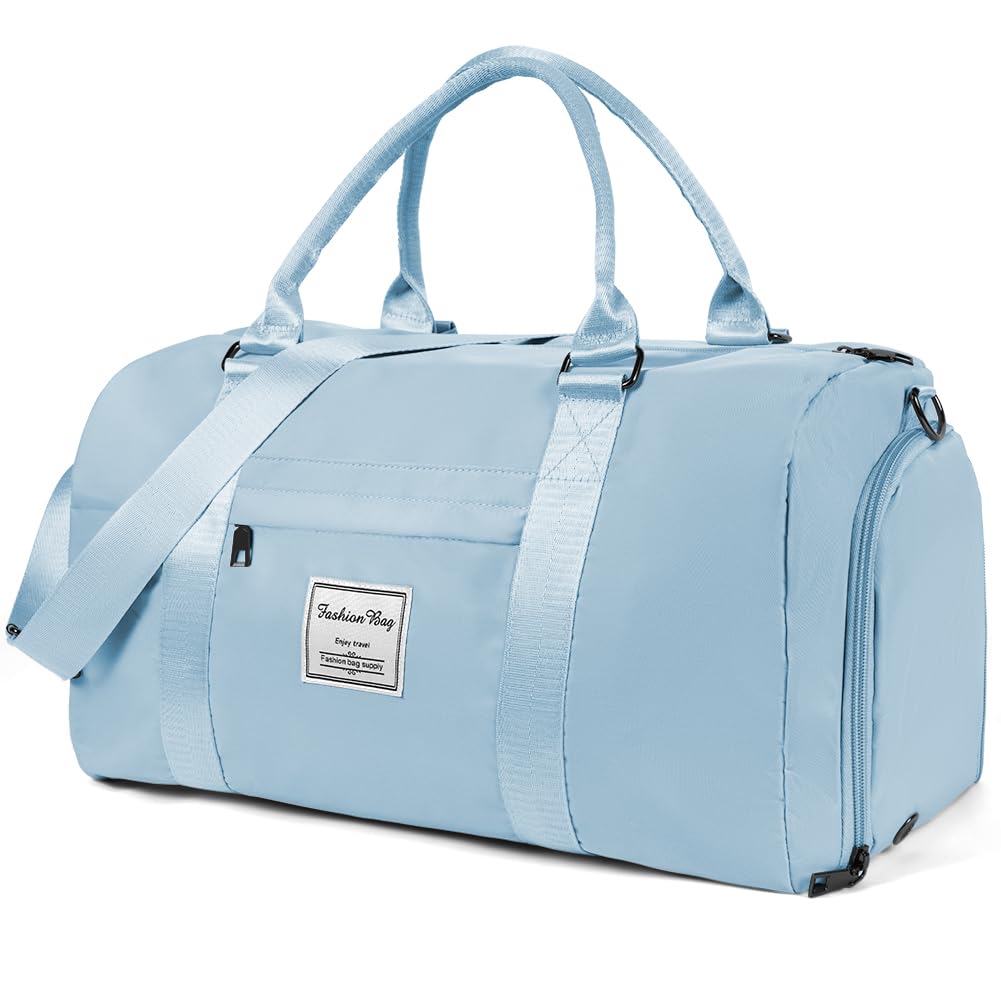 Flintronic Sporttasche Reisetasche, Reise Duffel Bag, Sport Duffel mit Schuhfach & Nassfach, wasserdichte Übernachtungstasche, Reisetasche Gepäcktasche für Sport & Reisen für Herren Damen, Blau