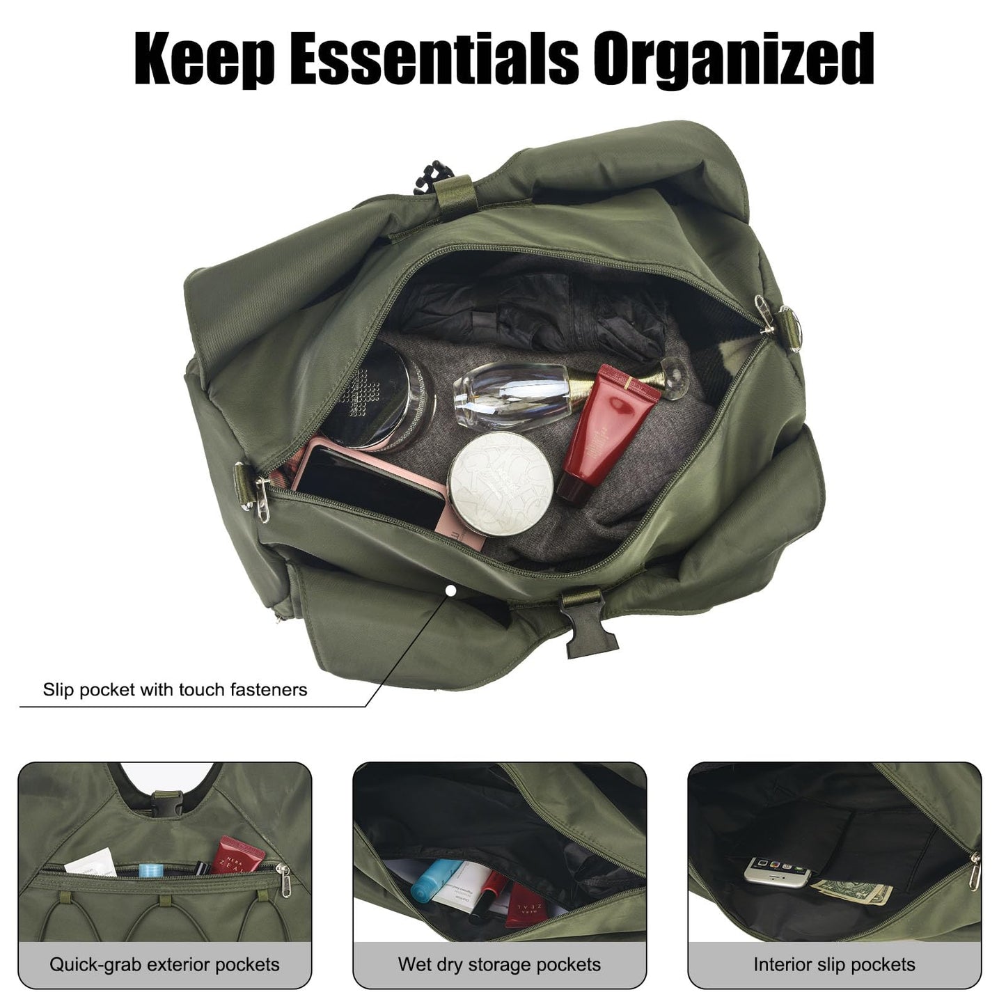 SIVENKE Sporttasche für Damen Yogatasche mit Schuhfach & Nassfach Reisetasche Tragetasche für Yogamatten Freizeit Handtasche Schwimmtasche Gym Tasche für Damen und Herren