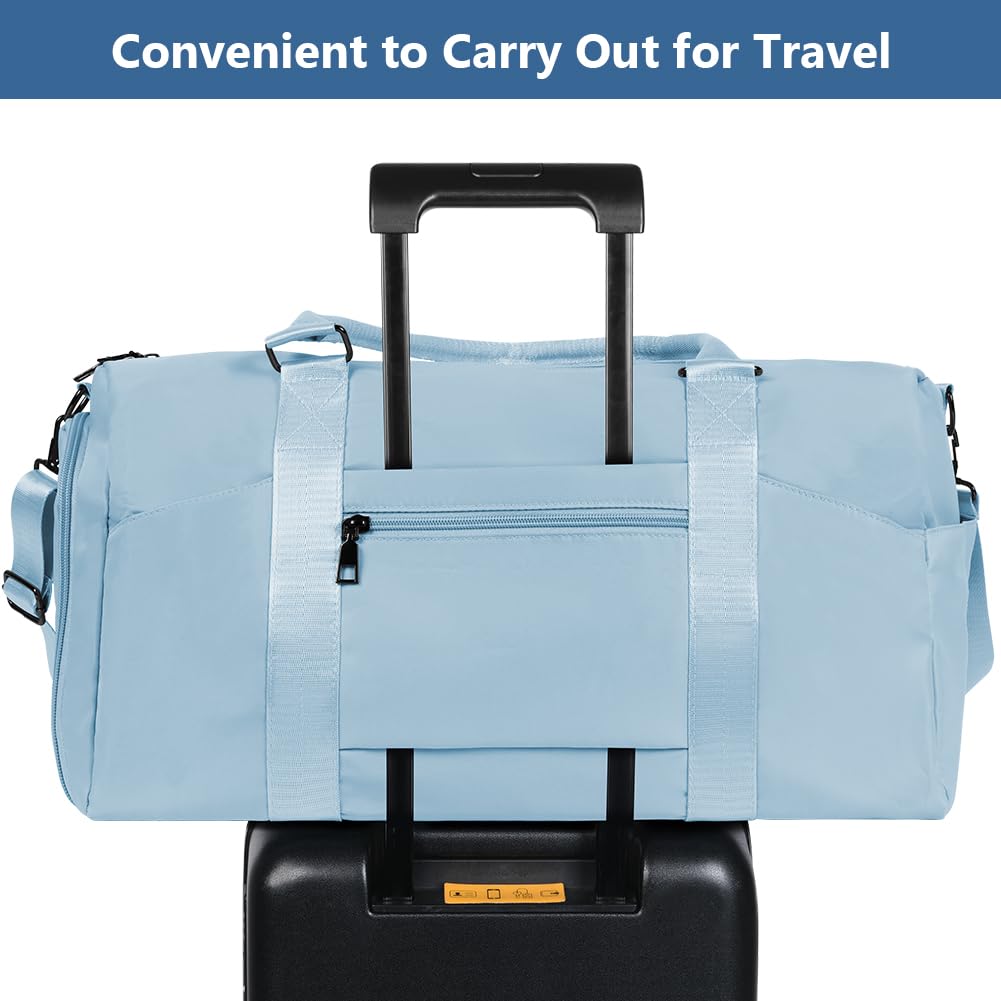 Flintronic Sporttasche Reisetasche, Reise Duffel Bag, Sport Duffel mit Schuhfach & Nassfach, wasserdichte Übernachtungstasche, Reisetasche Gepäcktasche für Sport & Reisen für Herren Damen, Blau