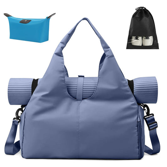 Aucuu Sporttasche, Reisetasche mit Schuhfach & Nassfach, Groß Gym Tasche für Damen und Herren, wasserdichte Trainingstasche Yogatasche für Yogamatten & Yoga-Zubehör Fitnesstasche (Nicht enthalten)