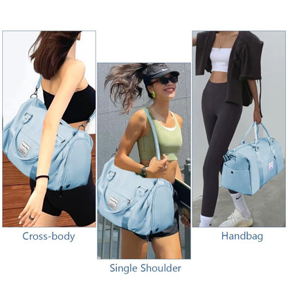Flintronic Sporttasche Reisetasche, Reise Duffel Bag, Sport Duffel mit Schuhfach & Nassfach, wasserdichte Übernachtungstasche, Reisetasche Gepäcktasche für Sport & Reisen für Herren Damen, Blau