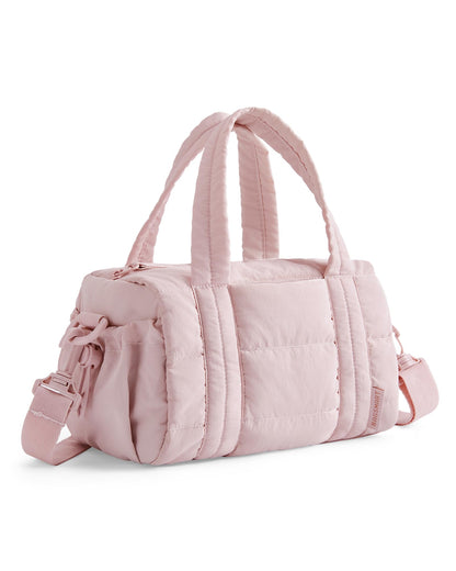 bagsmart Mini 5L Puffer Damen Umhängetasche crossbody bag damen Sporttasche, gesteppte Sporttasche für Wochenende/Schwimmen, Rosa