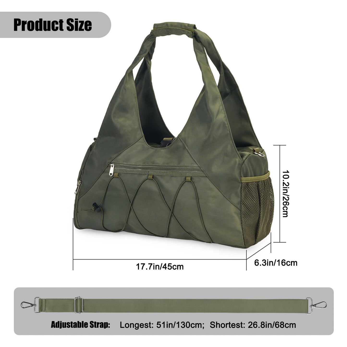 SIVENKE Sporttasche für Damen Yogatasche mit Schuhfach & Nassfach Reisetasche Tragetasche für Yogamatten Freizeit Handtasche Schwimmtasche Gym Tasche für Damen und Herren