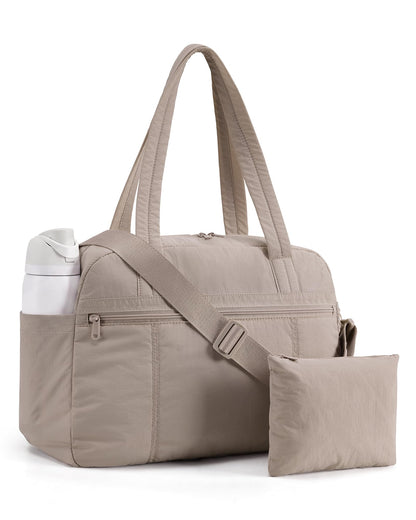 LIGHT FLIGHT Reisetasche Handgepäck Tasche Leichte Sporttasche Mit Kulturbeutel, 20L Travel Duffle Gym Bag Kliniktasche Geburt Krankenhaustasche, Braun