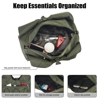 SIVENKE Sporttasche für Damen Yogatasche mit Schuhfach & Nassfach Reisetasche Tragetasche für Yogamatten Freizeit Handtasche Schwimmtasche Gym Tasche für Damen und Herren