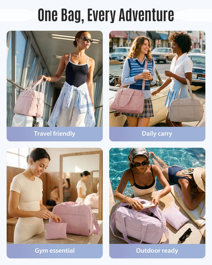 LIGHT FLIGHT Reisetasche Handgepäck Tasche Leichte Sporttasche Mit Kulturbeutel, 20L Travel Duffle Gym Bag Kliniktasche Geburt Krankenhaustasche, Braun