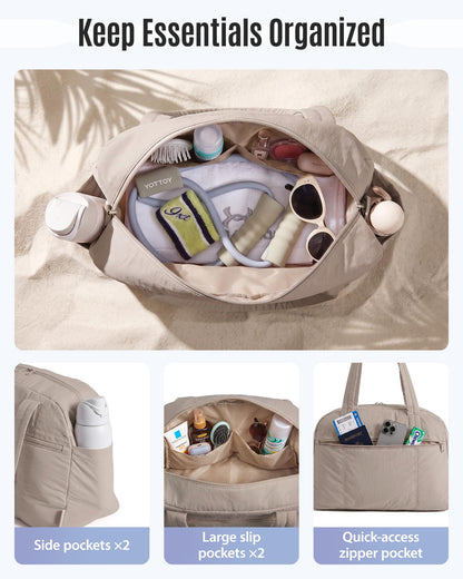 LIGHT FLIGHT Reisetasche Handgepäck Tasche Leichte Sporttasche Mit Kulturbeutel, 20L Travel Duffle Gym Bag Kliniktasche Geburt Krankenhaustasche, Braun